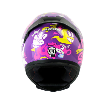 CASCO HRO HRO-511 GHOST MORADO FUCSIA VISOR HUMO