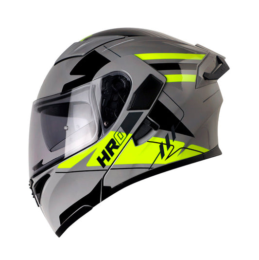 CASCO HRO HRO-3400DV EVO SWAG GRIS AMARILLO NEON VISOR HUMO