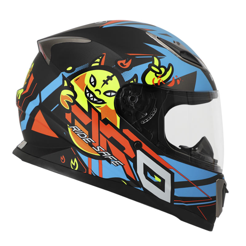 CASCO HRO HRO-508 GHOST MATE NEGRO NARANJA NEON