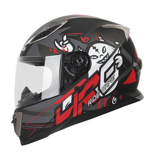 CASCO HRO HRO-508 GHOST MATE NEGRO ROJO