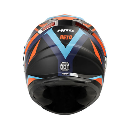 CASCO HRO HRO-508 RETO MATE NEGRO NARANJA NEON