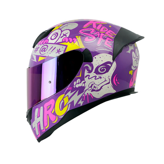 CASCO HRO HRO-511 GHOST MORADO FUCSIA VISOR HUMO