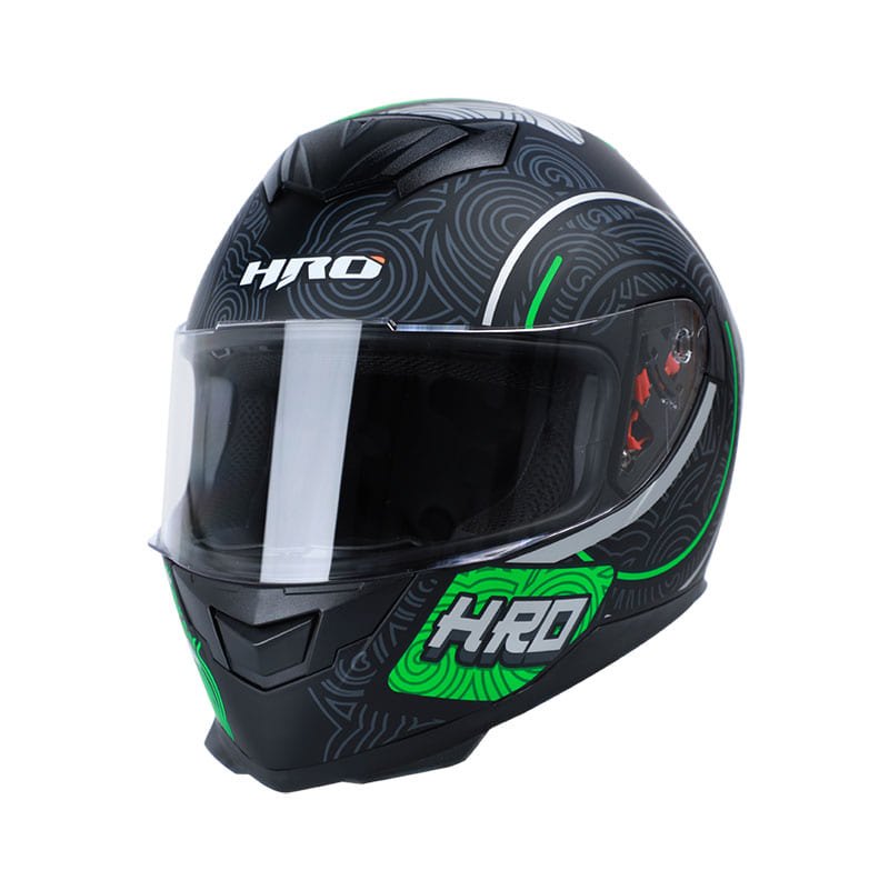 CASCO HRO HRO-511 ORIENTAL MATE NEGRO VERDE NEON