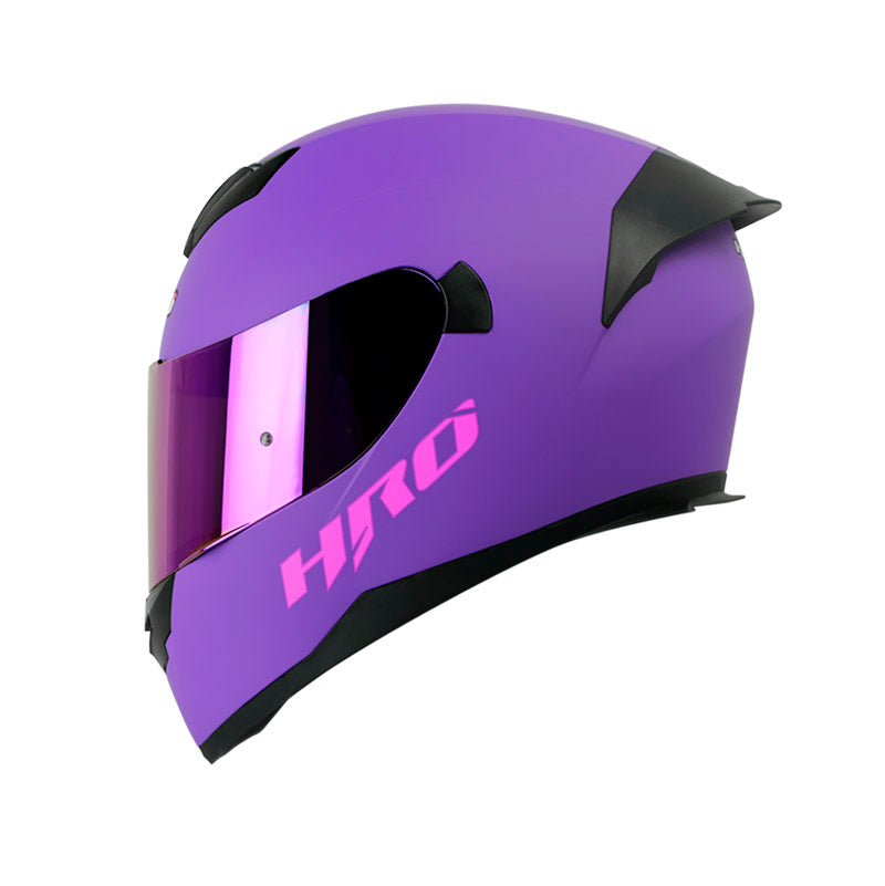 CASCO HRO HRO-511 SOLID MATE MORADO FUCSIA VISOR HUMO