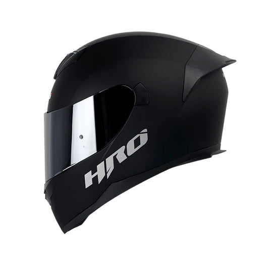 CASCO HRO HRO-511 SOLID MATE NEGRO PLATA VISOR PLATA