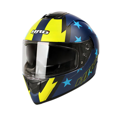 CASCO HRO HRO-518DV PATRIOT AZUL NAVY AMARILLO NEON