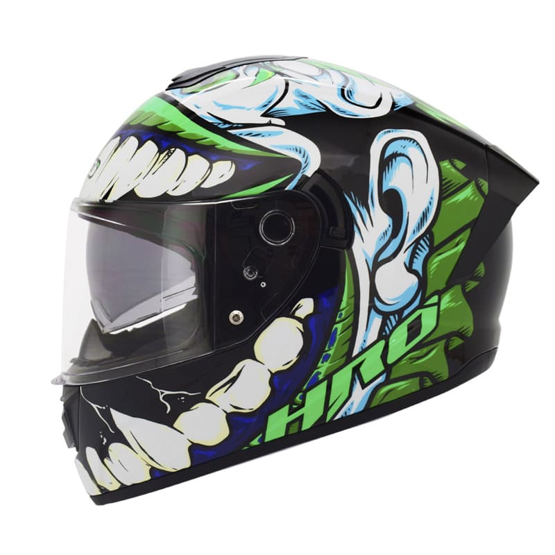 CASCO HRO HRO-518DV THE CLOWN NEGRO VERDE NEON