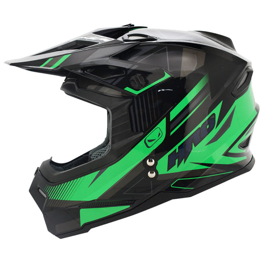 CASCO HRO HRO-MX03 VITZEL MATE NEGRO VERDE NEON