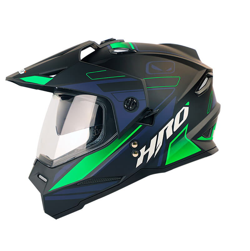 CASCO HRO HRO-MX330DV BLOUK MATE NEGRO VERDE NEON