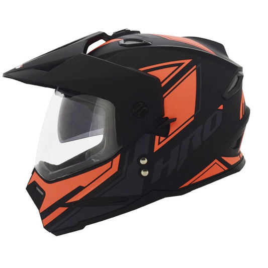 CASCO HRO HRO-MX330DV TRAP MATE NEGRO NARANJA NEON