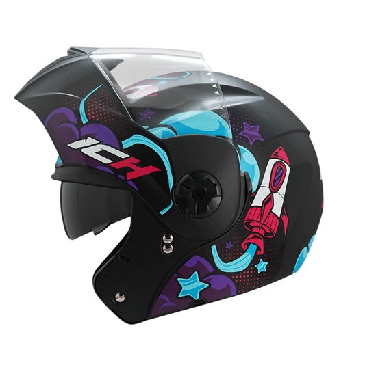 CASCO ICH ICH-3110S SPACE MATE NEGRO FUCSIA NEON