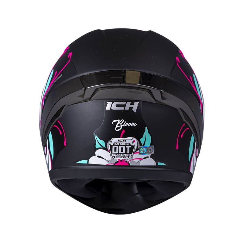 CASCO ICH ICH-501SP BLOOM MATE NEGRO FUCSIA NEON VISOR HUMO