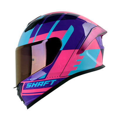 CASCO SHAFT SH-559 GINALE FUCSIA AZUL VISOR IRIDIUM MORADO