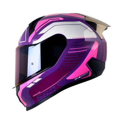 CASCO SHAFT SH-560 EVO CHAOS MORADO FUCSIA VISOR IRIDIUM