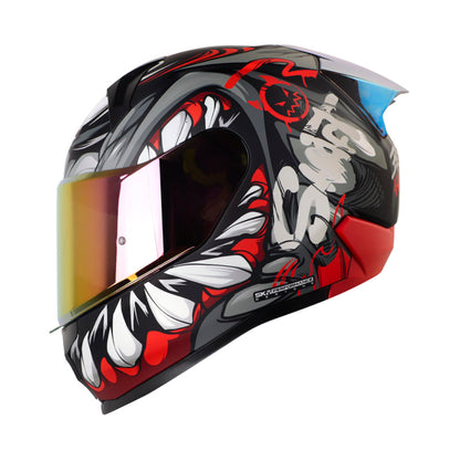 CASCO SHAFT SH-560 EVO MENFIS MATE GRIS ROJO VISOR ROJO