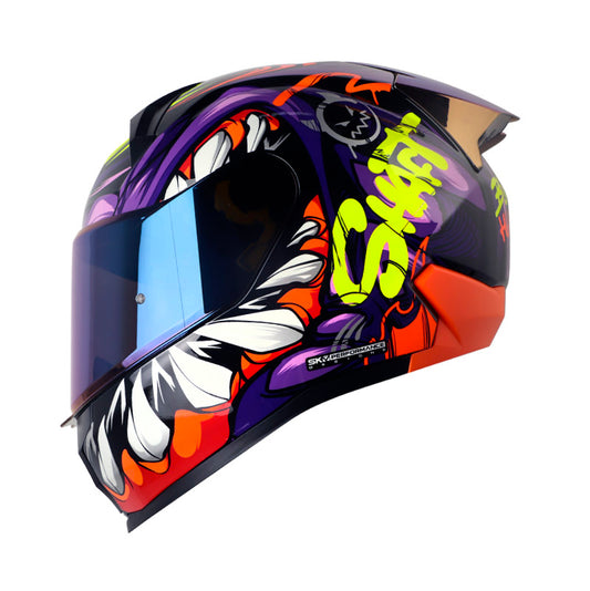 CASCO SHAFT SH-560 EVO MENFIS MORADO NARANJA NEON