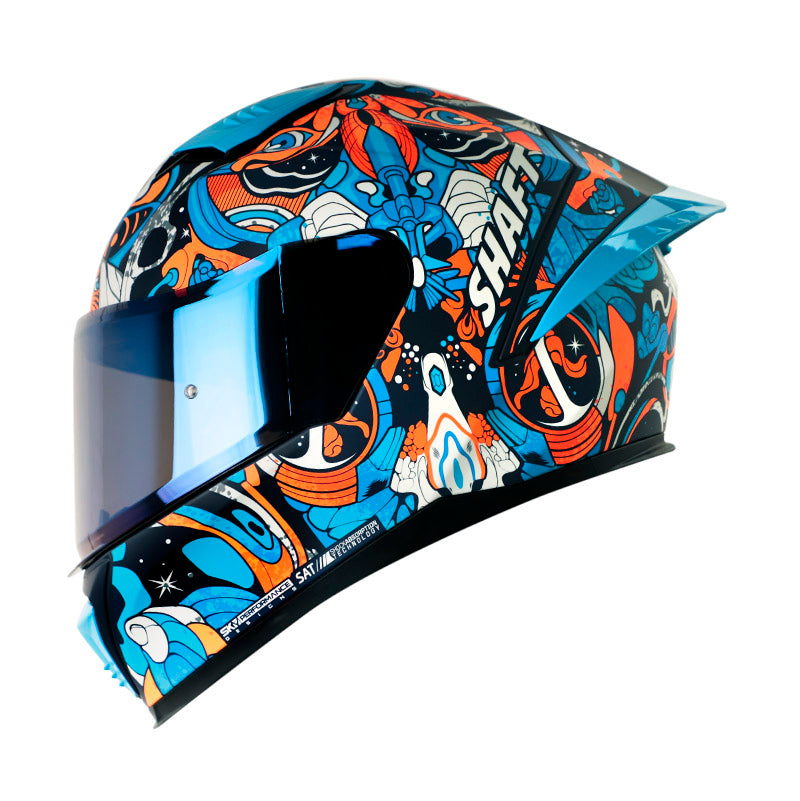 CASCO SHAFT SH-590SR ARS NOTORIA MATE AZUL OSCURO NARANJA