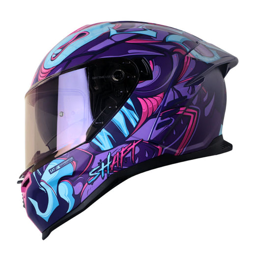 CASCO SHAFT SH-598GTR MANTIS MATE MORADO FUCSIA VISOR MORADO