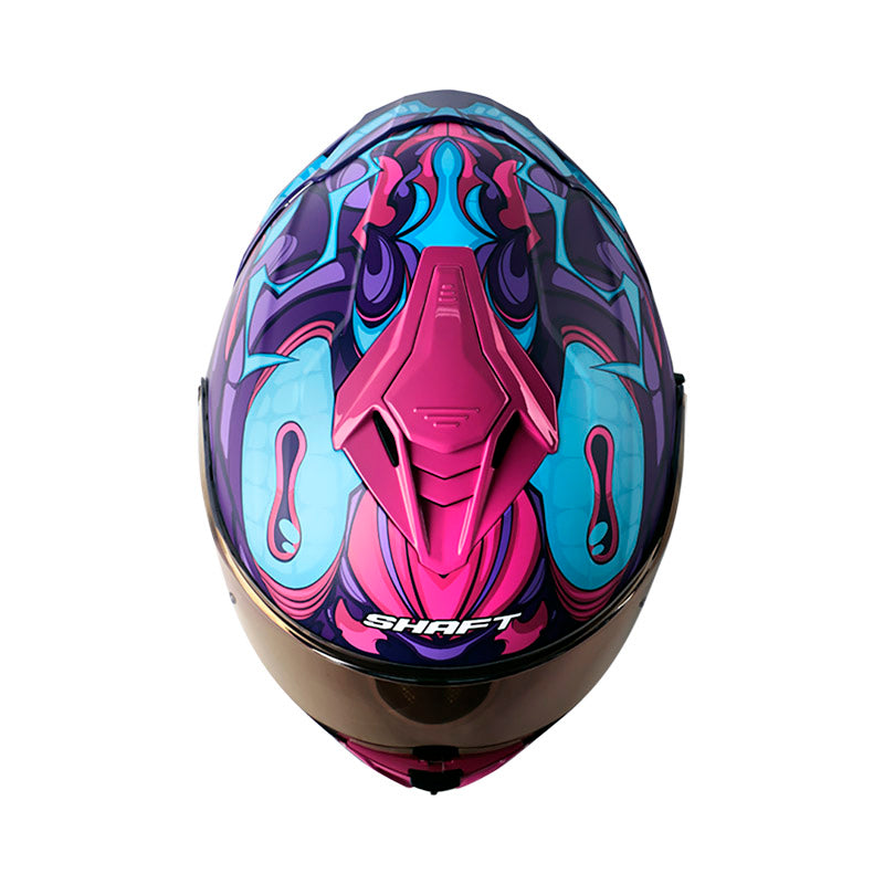 CASCO SHAFT SH-598GTR MANTIS MATE MORADO FUCSIA VISOR MORADO