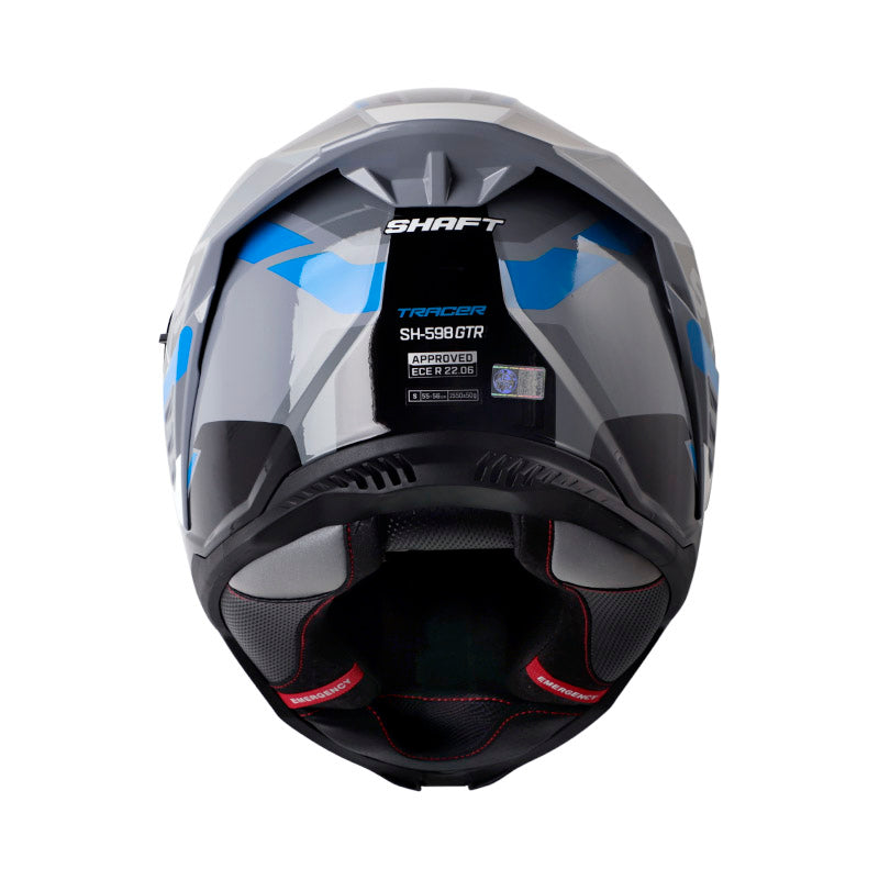 CASCO SHAFT SH-598GTR TRACER MATE GRIS AZUL VISOR IRIRIUM