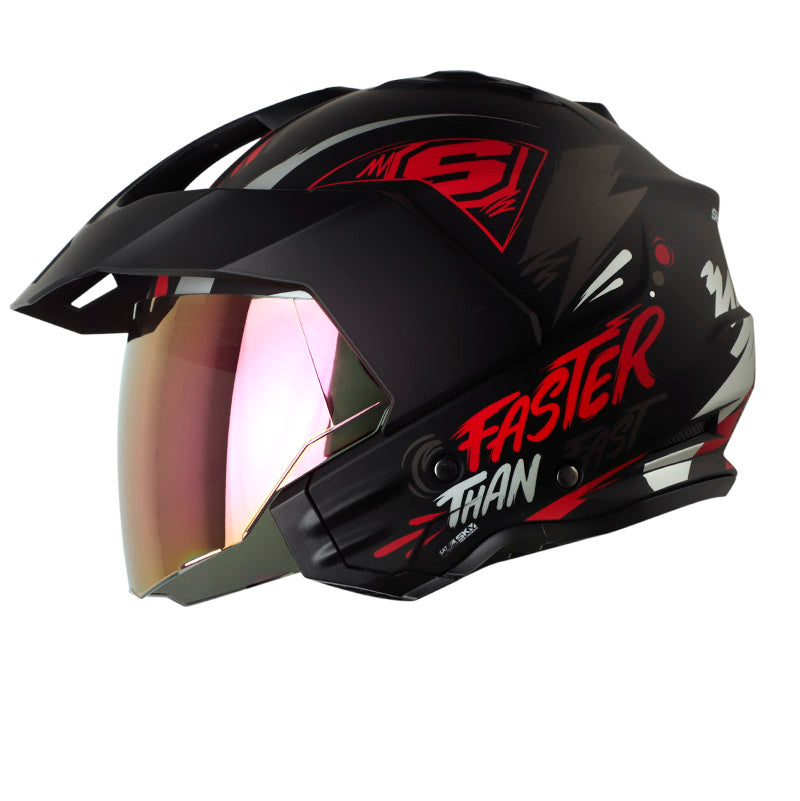 CASCO SHAFT SH-227 TRIAL SAME MATE NEGRO ROJO VISOR IRIDIUM