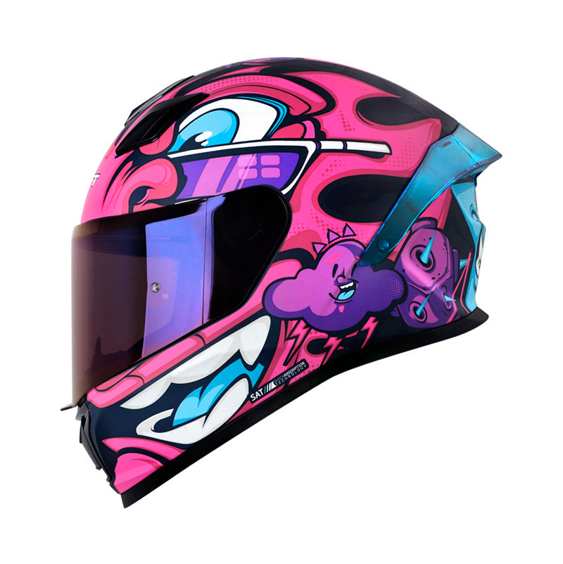 CASCO SHAFT SH-559 SKY MATE AZUL OSCURO MORADO IRIDIUM