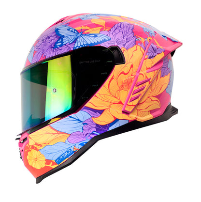 CASCO SHAFT SH-598GTR GYVERNY MORADO NARANJA VISOR FUCSIA