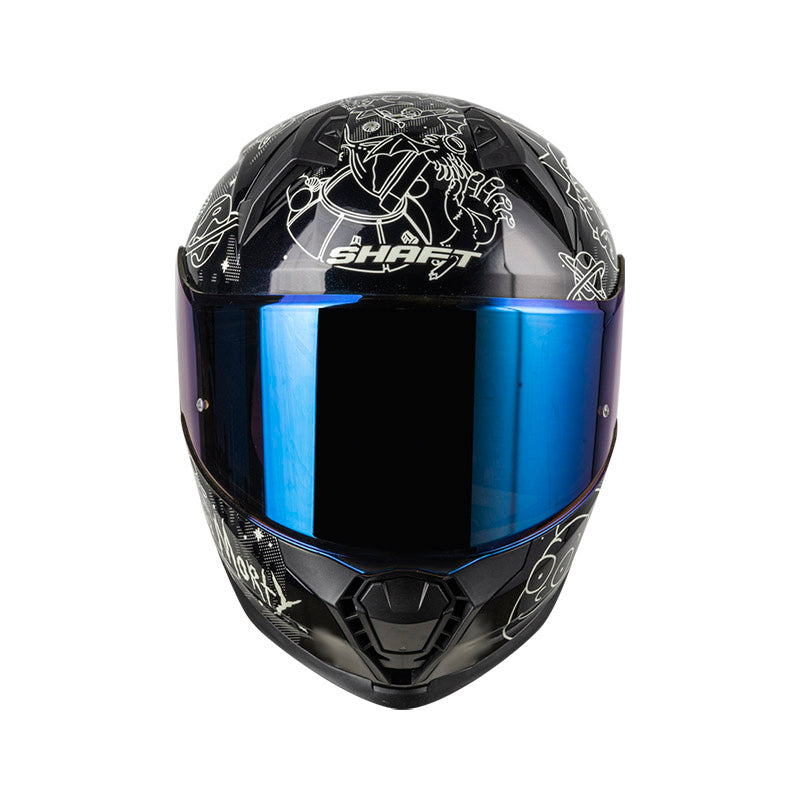 CASCO SHAFT SH-560 RNM CAMALE BLANCO VISOR IRIDIUM AZUL