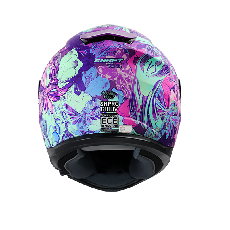 CASCO SHAFT SH-610DV PRO COLIBRI MATE MORADO NEON VISOR HUMO