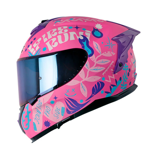 CASCO SHAFT SH-610EVO FINGERZ MATE FUCSIA ROSADO HUMO