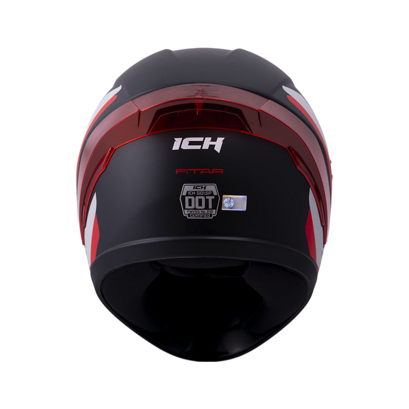 CASCO ICH ICH-501SP FITAR MATE NEGRO ROJO VISOR HUMO