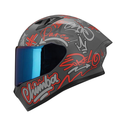 CASCO ICH ICH-503SP PARCE MATE NEGRO ROJO VISOR AZUL