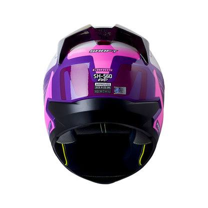 CASCO SHAFT SH-560 EVO CHAOS MORADO FUCSIA VISOR IRIDIUM