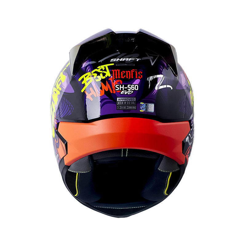 CASCO SHAFT SH-560 EVO MENFIS MORADO NARANJA NEON