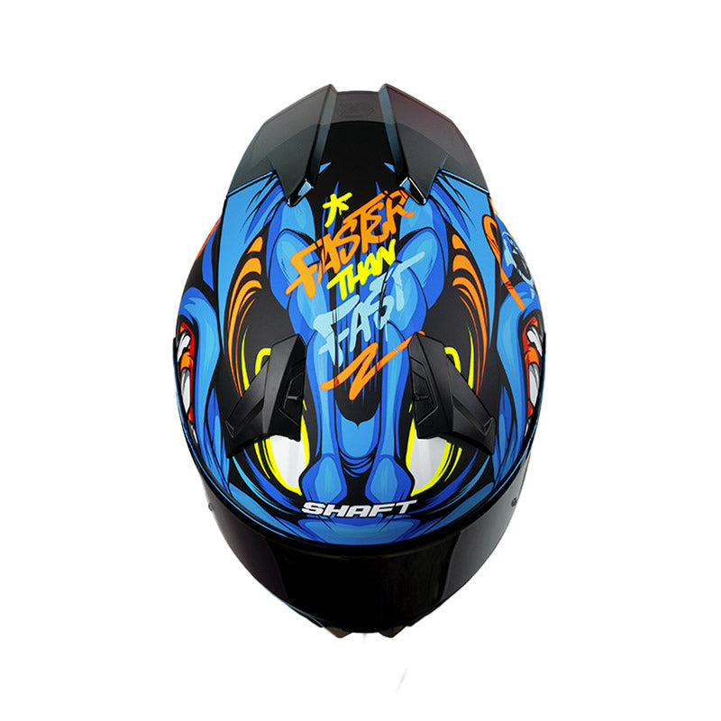 CASCO SHAFT SH-560 EVO MENFIS MATE AZUL NARANJA NEON