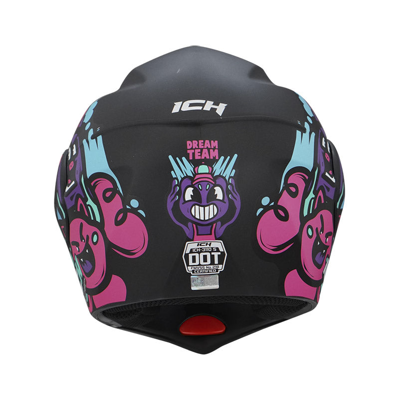 CASCO ICH ICH-3110S DREAM TEAM MATE NEGRO FUCSIA NEON