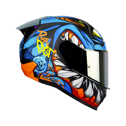 CASCO SHAFT SH-560 EVO MENFIS MATE AZUL NARANJA NEON