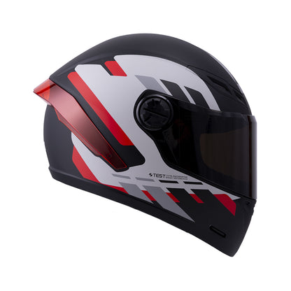 CASCO ICH ICH-501SP FITAR MATE NEGRO ROJO VISOR HUMO