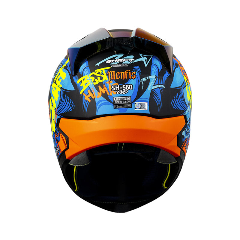 CASCO SHAFT SH-560 EVO MENFIS MATE AZUL NARANJA NEON