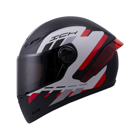 CASCO ICH ICH-501SP FITAR MATE NEGRO ROJO VISOR HUMO