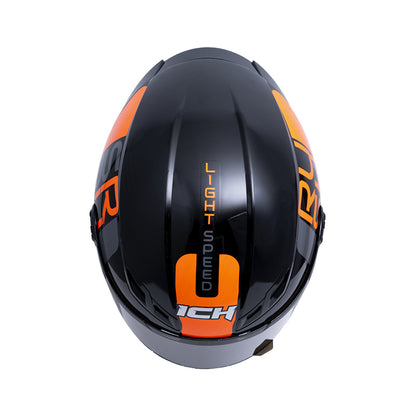 CASCO ICH ICH-501SP DOPE NEGRO NARANJA NEON VISOR HUMO