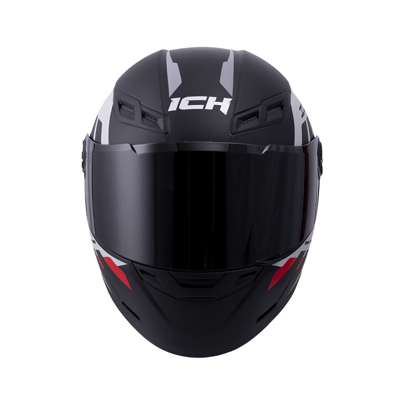 CASCO ICH ICH-501SP FITAR MATE NEGRO ROJO VISOR HUMO