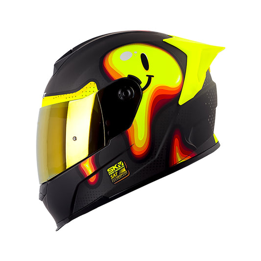 CASCO SHAFT SH-502SP INSIDE MATE GRIS OSCURO AMARILLO NEON