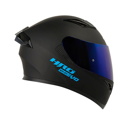 CASCO HRO HRO-514DV SOLID MATE NEGRO AZUL VISOR IRIDIUM