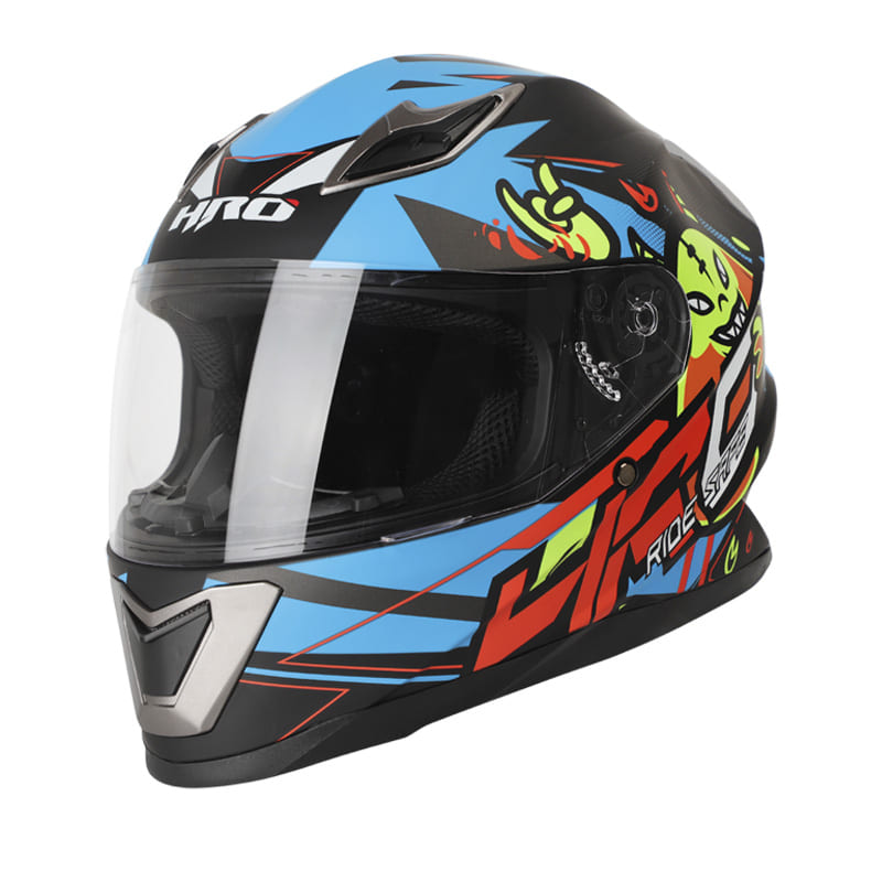 CASCO HRO HRO-508 GHOST MATE NEGRO NARANJA NEON