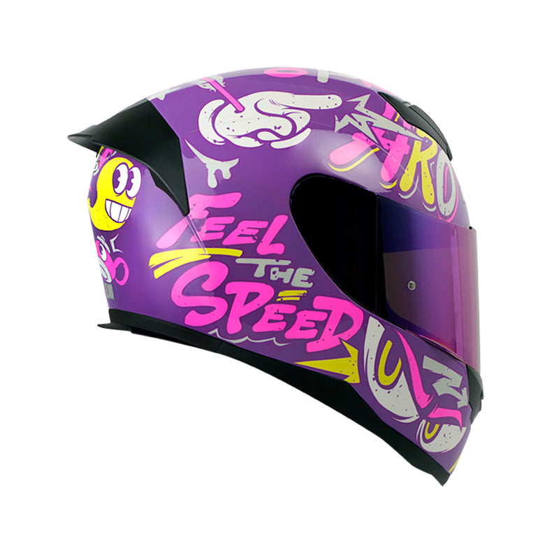 CASCO HRO HRO-511 GHOST MORADO FUCSIA VISOR HUMO