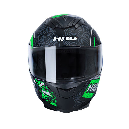 CASCO HRO HRO-511 ORIENTAL MATE NEGRO VERDE NEON