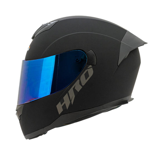 CASCO HRO HRO-511 SOLID MATE NEGRO VISOR AZUL