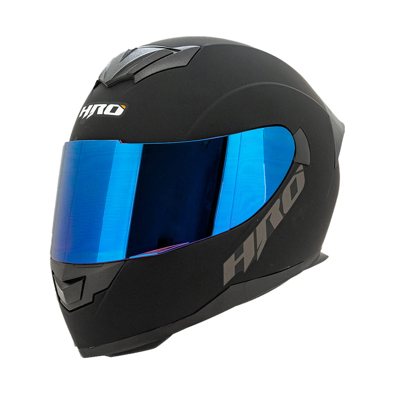 CASCO HRO HRO-511 SOLID MATE NEGRO VISOR AZUL