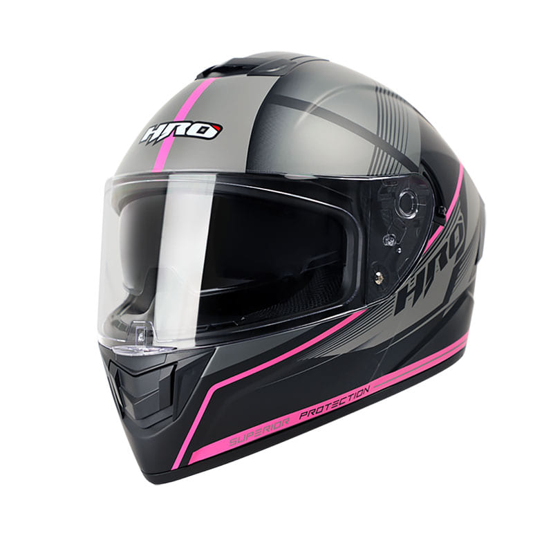 CASCO HRO HRO-518DV ZORA MATE NEGRO FUCSIA NEON